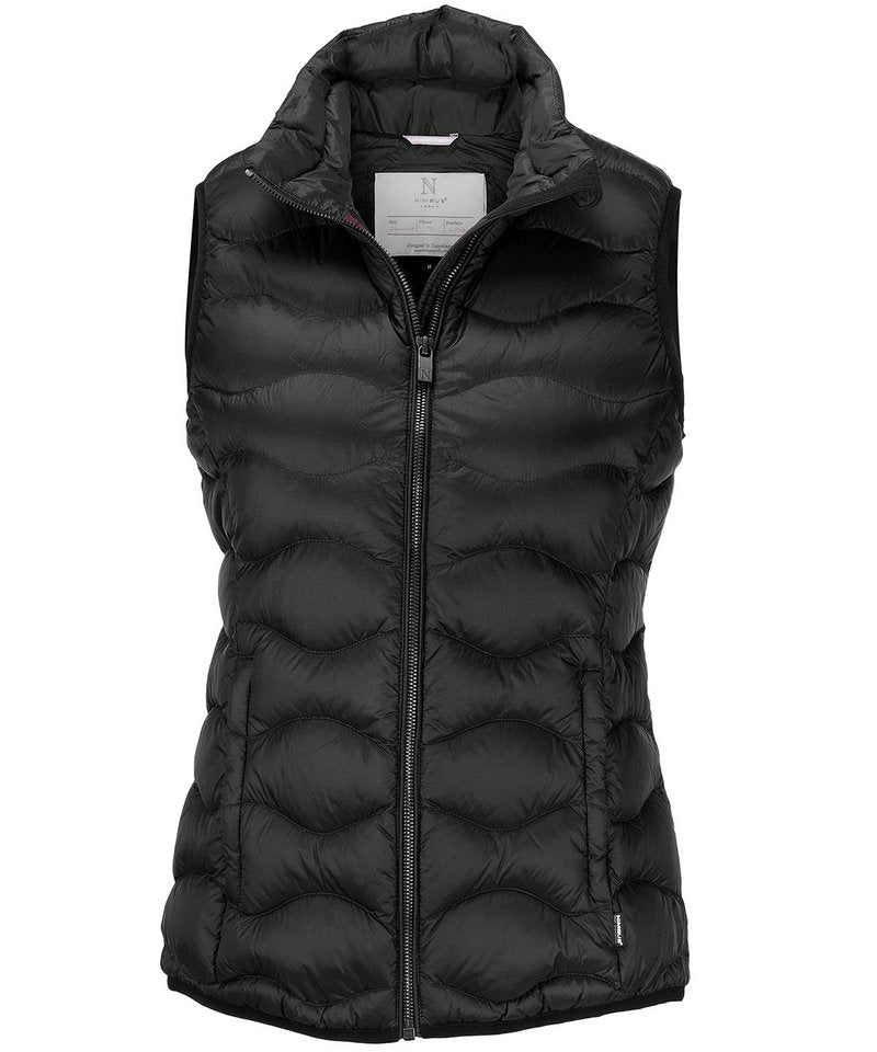 Woman's Vermont Down Gilet in Black by Nimbus — Custom branded clothing by Print Press, featuring premium embroidery produced in our specialist print lab in the UK.