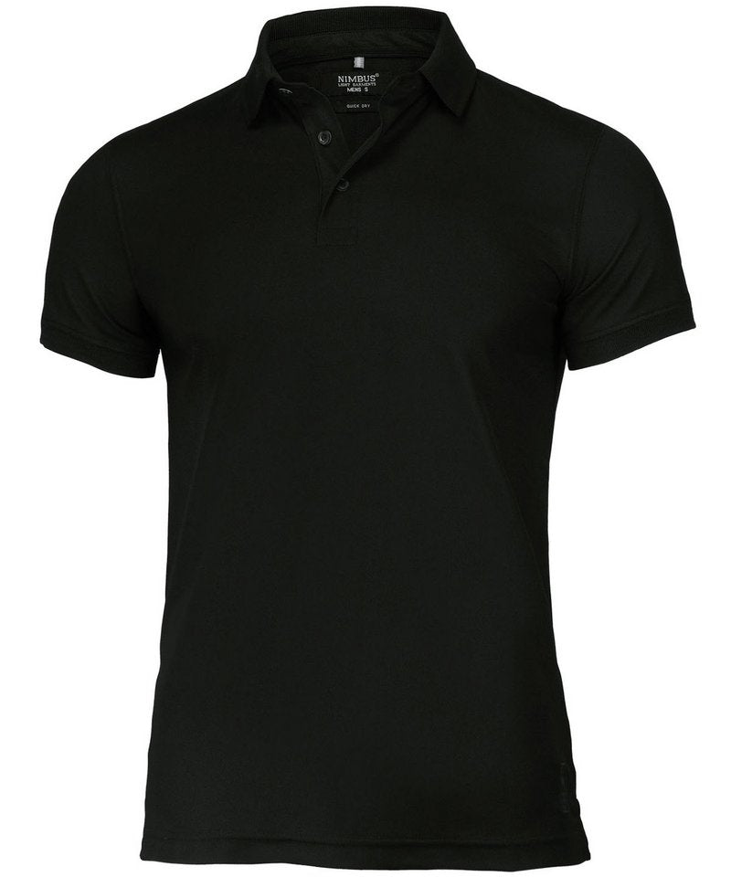 Clearwater Polo in Black by Nimbus — Custom branded clothing by Print Press, featuring premium embroidery produced in our specialist print lab in the UK.