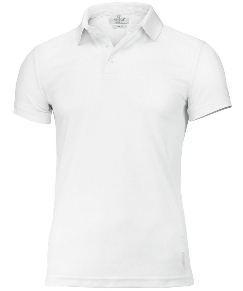 Clearwater Polo in White by Nimbus — Custom branded clothing by Print Press, featuring premium embroidery produced in our specialist print lab in the UK.