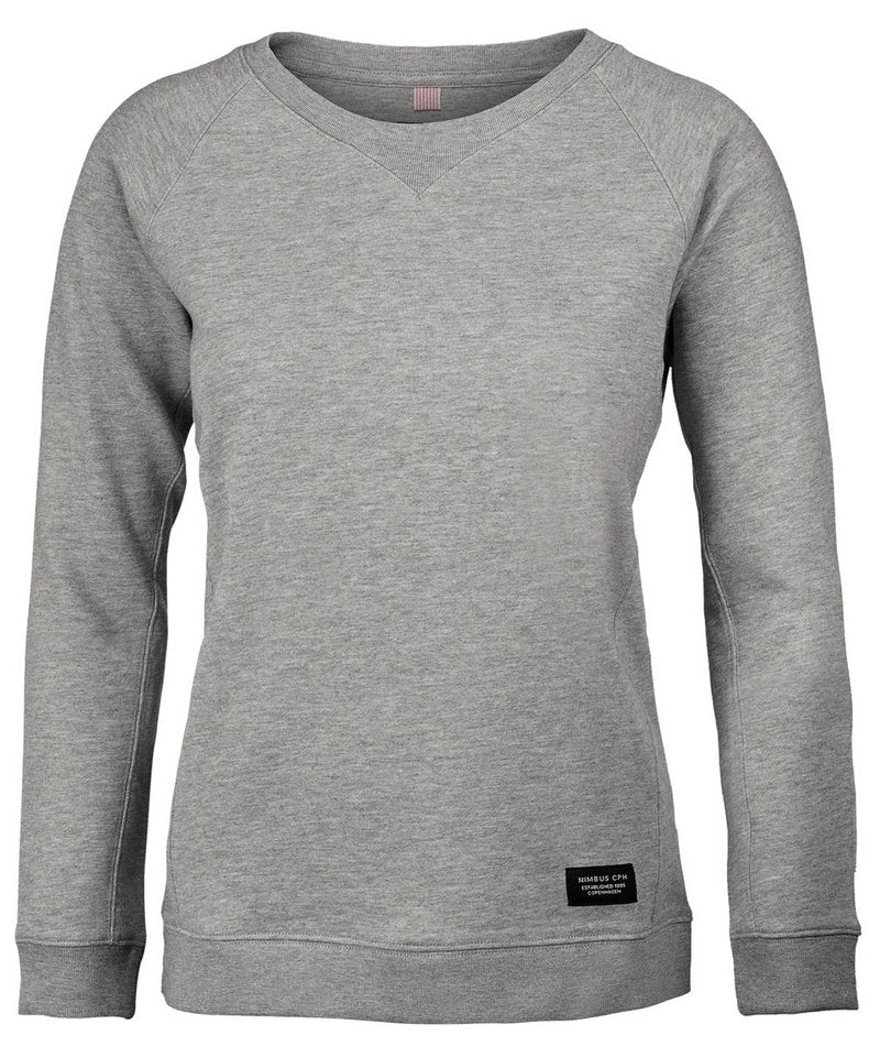 Women's Newport Sweatshirt in Grey Melange by Nimbus — Custom branded clothing by Print Press, featuring premium embroidery produced in our specialist print lab in the UK.