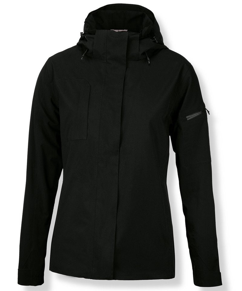 Women's Whitestone Jacket in Black by Nimbus — Custom branded clothing by Print Press, featuring premium embroidery produced in our specialist print lab in the UK.