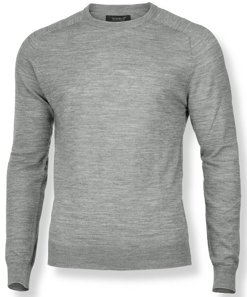 Richmond Knit in Grey Melange by Nimbus — Custom branded clothing by Print Press, featuring premium embroidery produced in our specialist print lab in the UK.