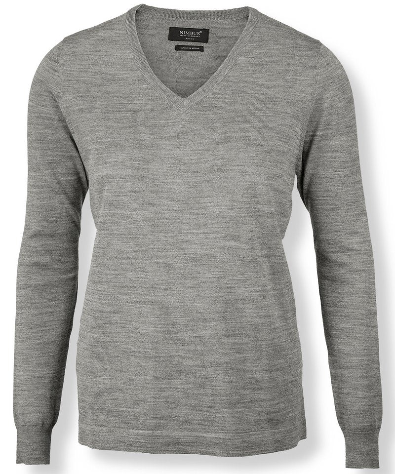 Women's Ashbury Knit in Grey Melange by Nimbus — Custom branded clothing by Print Press, featuring premium embroidery produced in our specialist print lab in the UK.