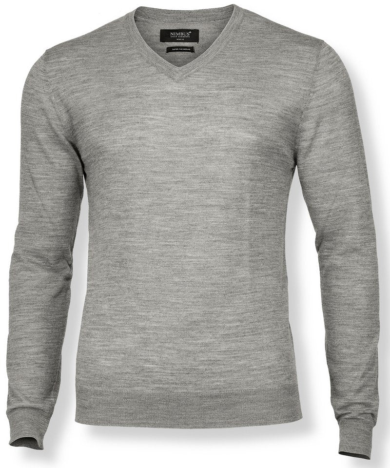 Ashbury Knit in Grey Melange by Nimbus — Custom branded clothing by Print Press, featuring premium embroidery produced in our specialist print lab in the UK.