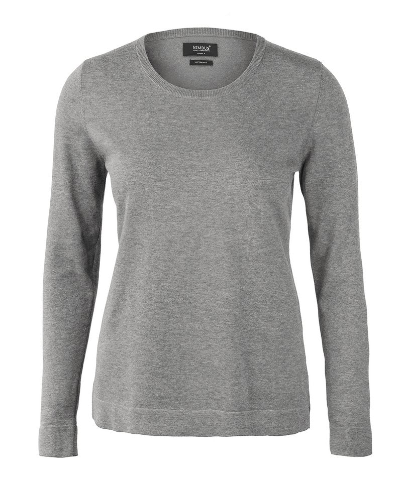 Women's Brighton Knit in Grey Melange by Nimbus — Custom branded clothing by Print Press, featuring premium embroidery produced in our specialist print lab in the UK.