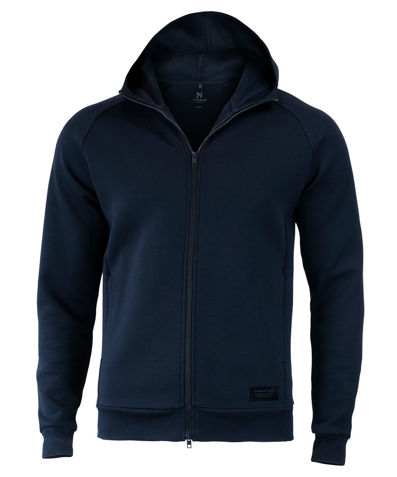 Hampton Hooded Sweatshirt in Navy by Nimbus — Custom branded clothing by Print Press, featuring premium embroidery produced in our specialist print lab in the UK.