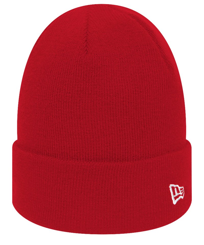 New Era Flag Knit Beanie in One size Scarlet Red by New Era — Custom branded clothing by Print Press, featuring premium embroidery produced in our specialist print lab in the UK.