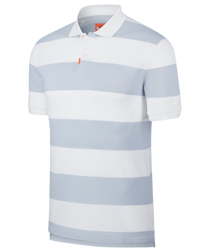The Nike Polo Golf Stripe Slim in Sky Grey White by Nike — Custom branded clothing by Print Press, featuring premium embroidery produced in our specialist print lab in the UK.
