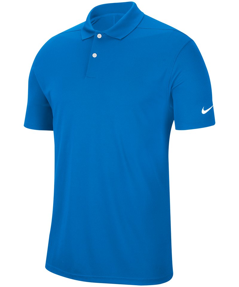 Nike Dry Victory Polo Solid in Photo Blue by Nike — Custom branded clothing by Print Press, featuring premium embroidery produced in our specialist print lab in the UK.