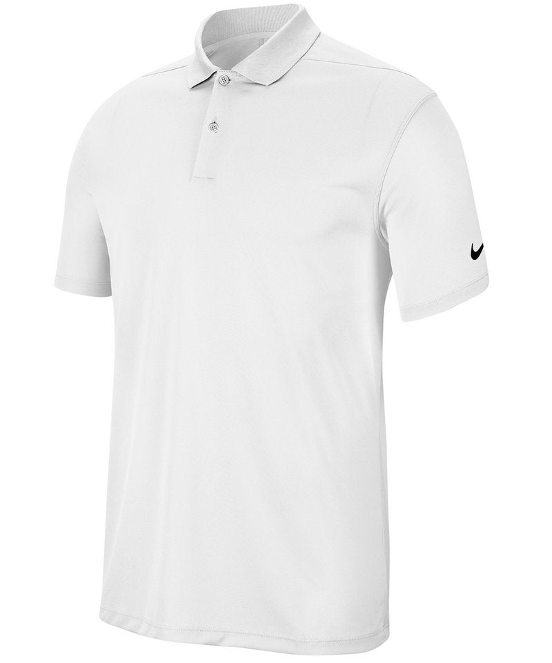 Nike Dry Victory Polo Solid in White by Nike — Custom branded clothing by Print Press, featuring premium embroidery produced in our specialist print lab in the UK.