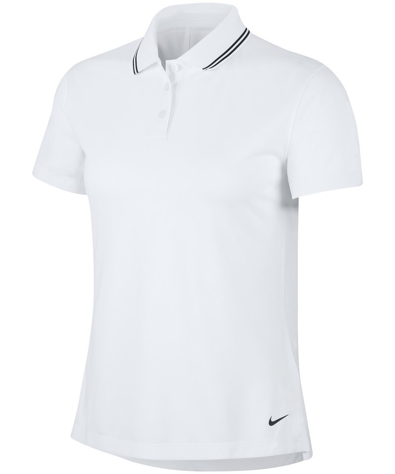 Women's Nike Dry Victory Polo in White Black by Nike — Custom branded clothing by Print Press, featuring premium embroidery produced in our specialist print lab in the UK.