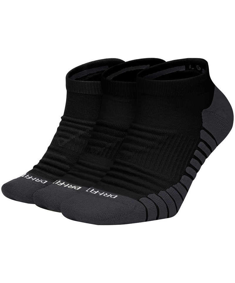 Nike Everyday Max Cushioned No Show Sock (3 Pairs) in Black Anthracite White by Nike — Custom branded clothing by Print Press, featuring premium embroidery produced in our specialist print lab in the UK.