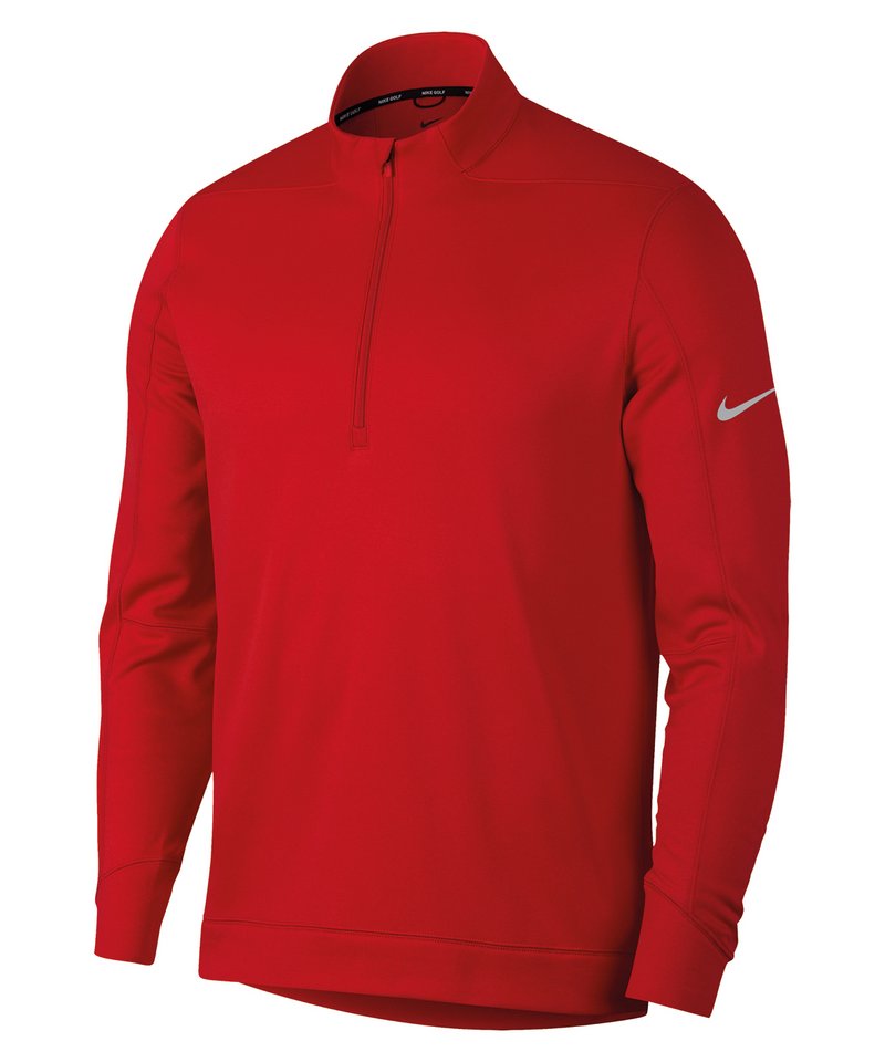 Therma Rpl Top Half-Zip in University Red Silver by Nike — Custom branded clothing by Print Press, featuring premium embroidery produced in our specialist print lab in the UK.