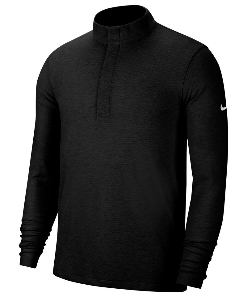 Nike Dry Victory Half Zip Top in Black Black White by Nike — Custom branded clothing by Print Press, featuring premium embroidery produced in our specialist print lab in the UK.