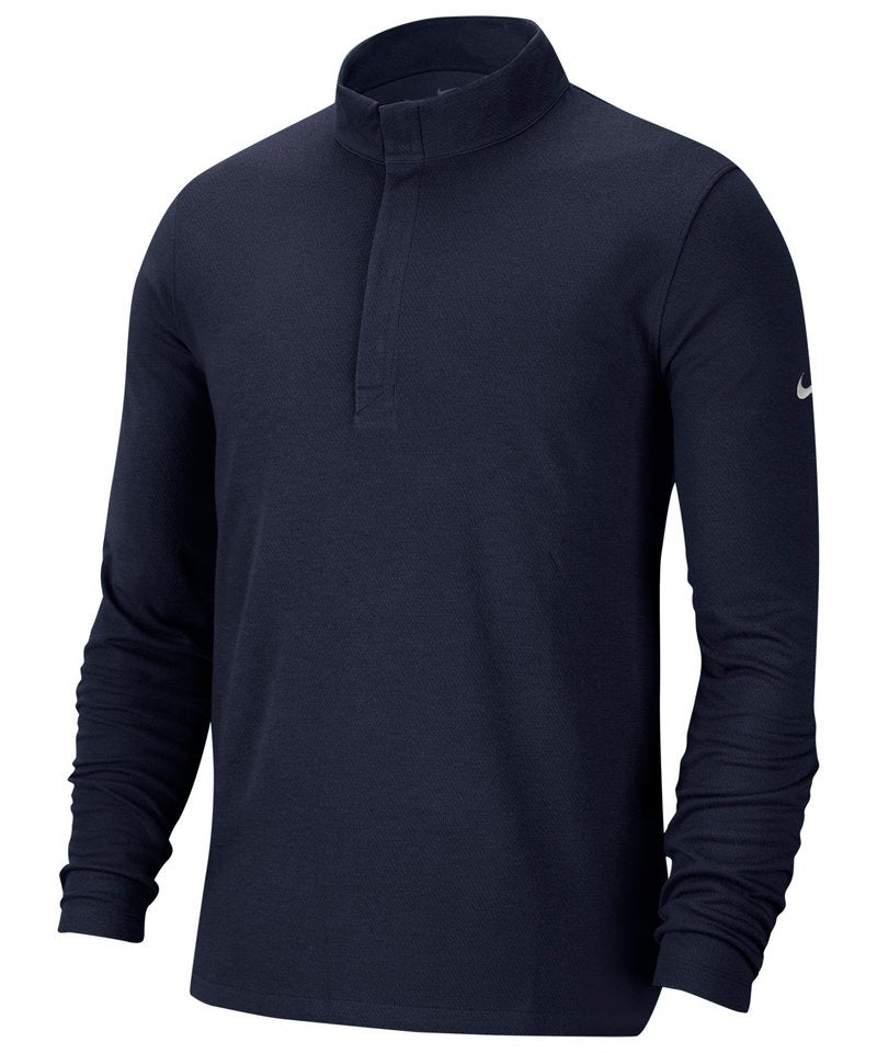 Nike Dry Victory Half Zip Top in College Navy College Navy White by Nike — Custom branded clothing by Print Press, featuring premium embroidery produced in our specialist print lab in the UK.