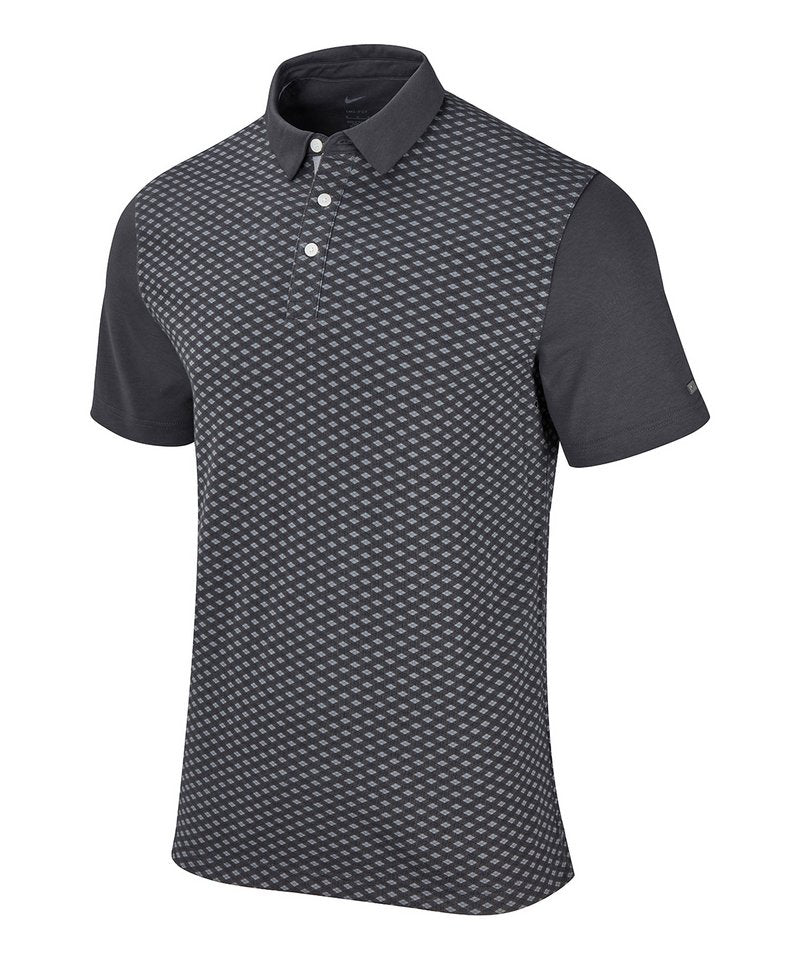 Nike Player Argyle Print Polo in Dark Smoke Grey Brushed Silver by Nike — Custom branded clothing by Print Press, featuring premium embroidery produced in our specialist print lab in the UK.