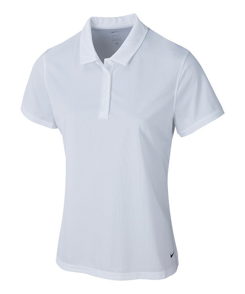 Women's Nike Victory Solid Polo in White Black by Nike — Custom branded clothing by Print Press, featuring premium embroidery produced in our specialist print lab in the UK.