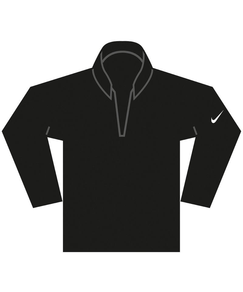 Nike Victory Half-Zip Top in Black Black White by Nike — Custom branded clothing by Print Press, featuring premium embroidery produced in our specialist print lab in the UK.