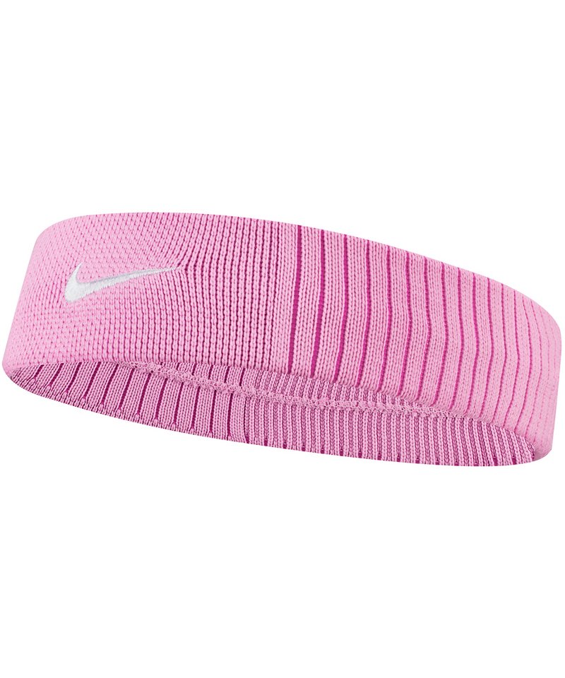 Dri-Fit Reveal Headband in One size Pink Rise Laser Fuchsia White by Nike — Custom branded clothing by Print Press, featuring premium embroidery produced in our specialist print lab in the UK.