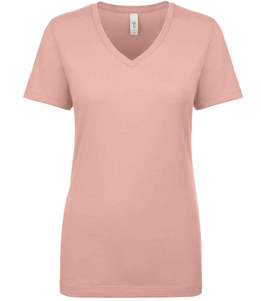 Next Level Apparel Ladies Ideal V Neck T-Shirt in Desert Pink by Next Level Apparel — Custom branded clothing by Print Press, featuring premium embroidery produced in our specialist print lab in the UK.