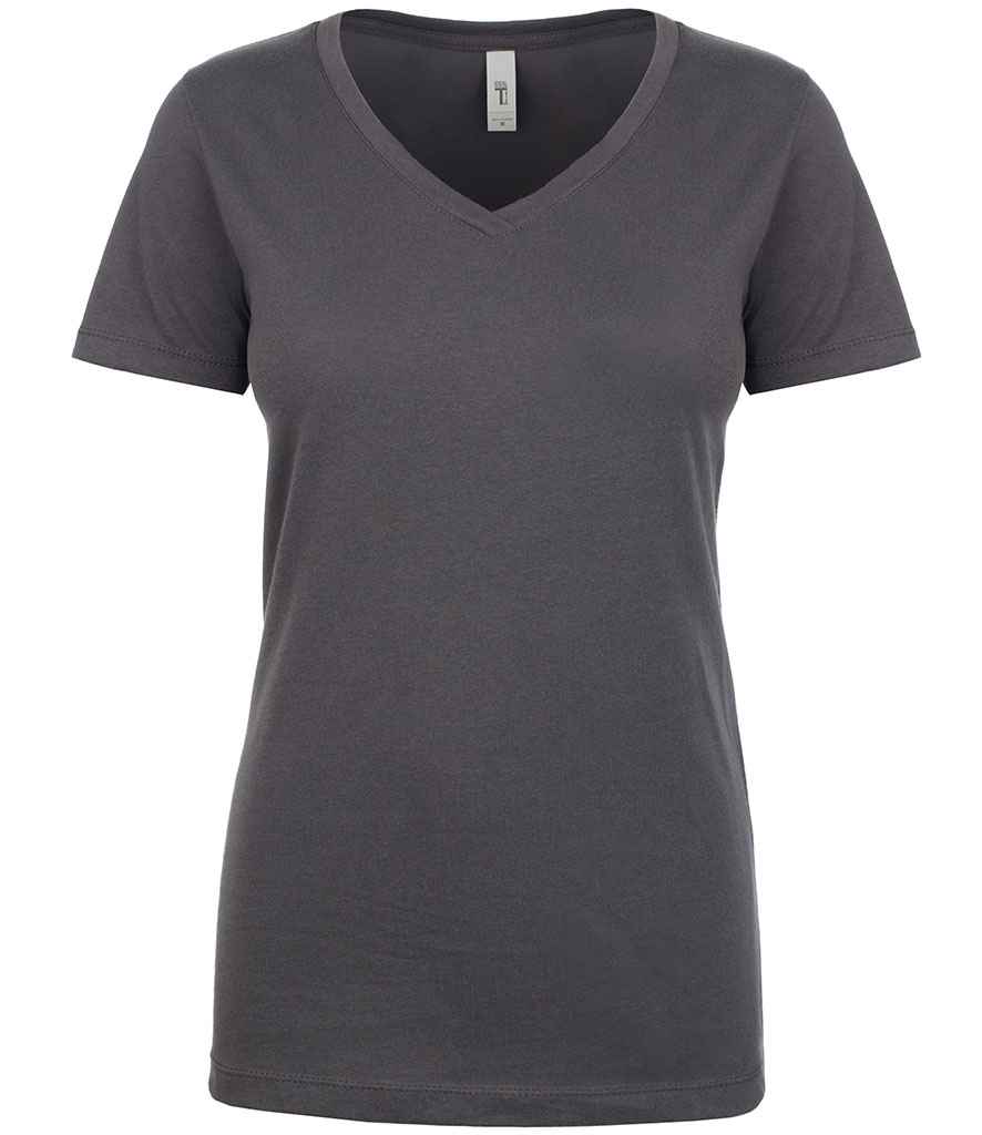 Next Level Apparel Ladies Ideal V Neck T-Shirt in Dark Grey by Next Level Apparel — Custom branded clothing by Print Press, featuring premium embroidery produced in our specialist print lab in the UK.