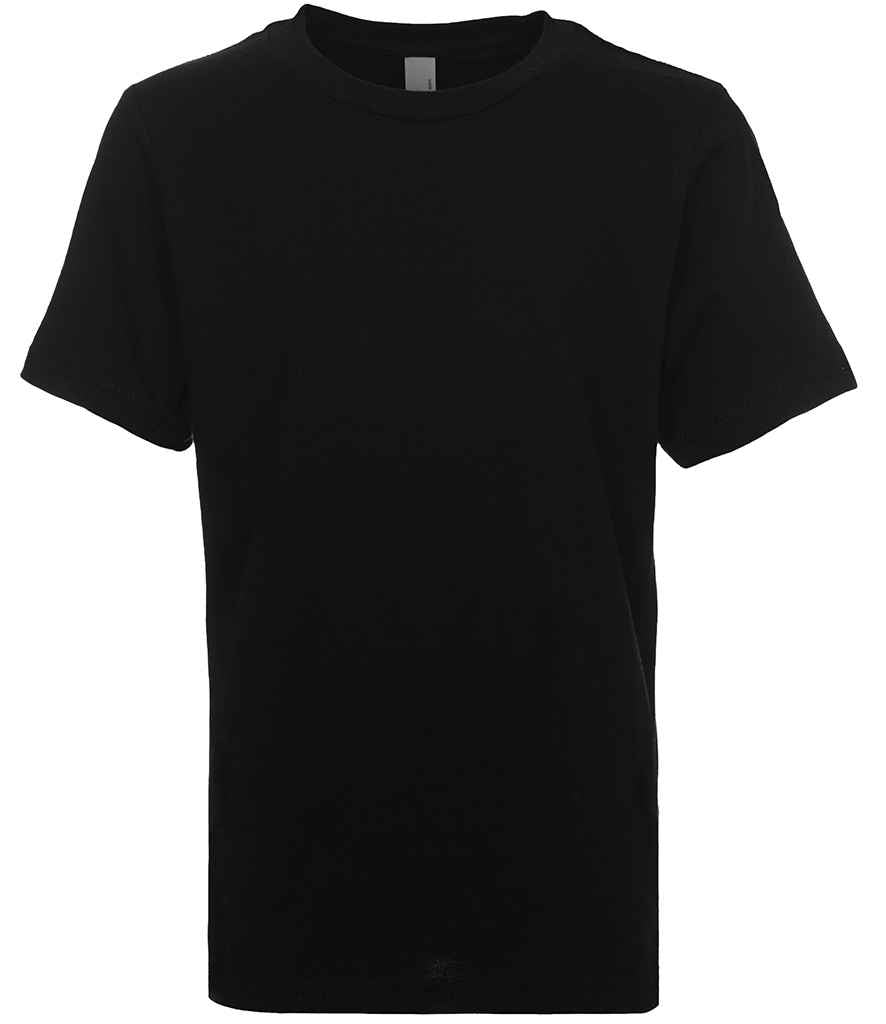 Next Level Apparel Kids Cotton Crew Neck T-Shirt in Black by Next Level Apparel — Custom branded clothing by Print Press, featuring premium embroidery produced in our specialist print lab in the UK.