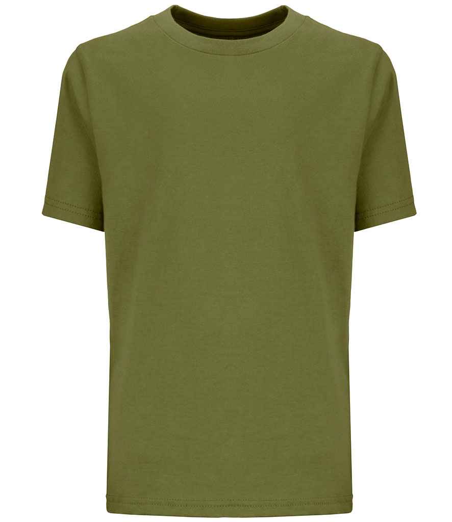 Next Level Apparel Kids Cotton Crew Neck T-Shirt in Military Green by Next Level Apparel — Custom branded clothing by Print Press, featuring premium embroidery produced in our specialist print lab in the UK.