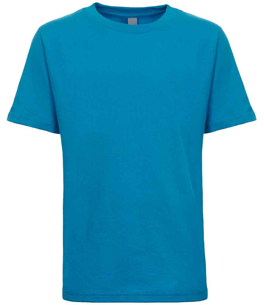Next Level Apparel Kids Cotton Crew Neck T-Shirt in Turquoise Blue by Next Level Apparel — Custom branded clothing by Print Press, featuring premium embroidery produced in our specialist print lab in the UK.