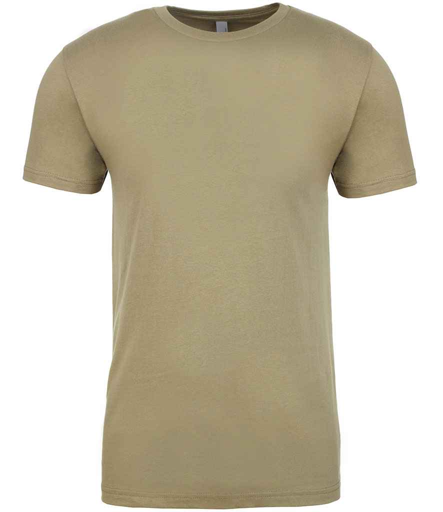 Next Level Apparel Unisex Cotton Crew Neck T-Shirt in Light Olive by Next Level Apparel — Custom branded clothing by Print Press, featuring premium embroidery produced in our specialist print lab in the UK.