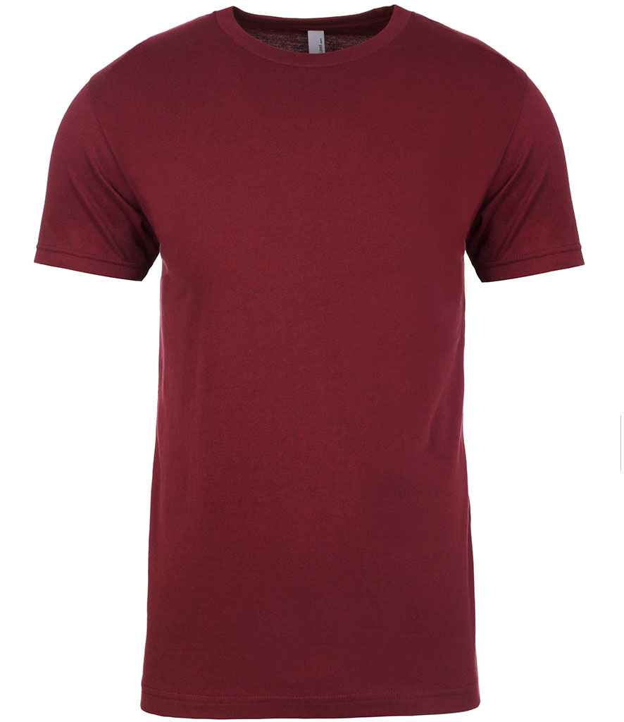Next Level Apparel Unisex Cotton Crew Neck T-Shirt in Maroon by Next Level Apparel — Custom branded clothing by Print Press, featuring premium embroidery produced in our specialist print lab in the UK.