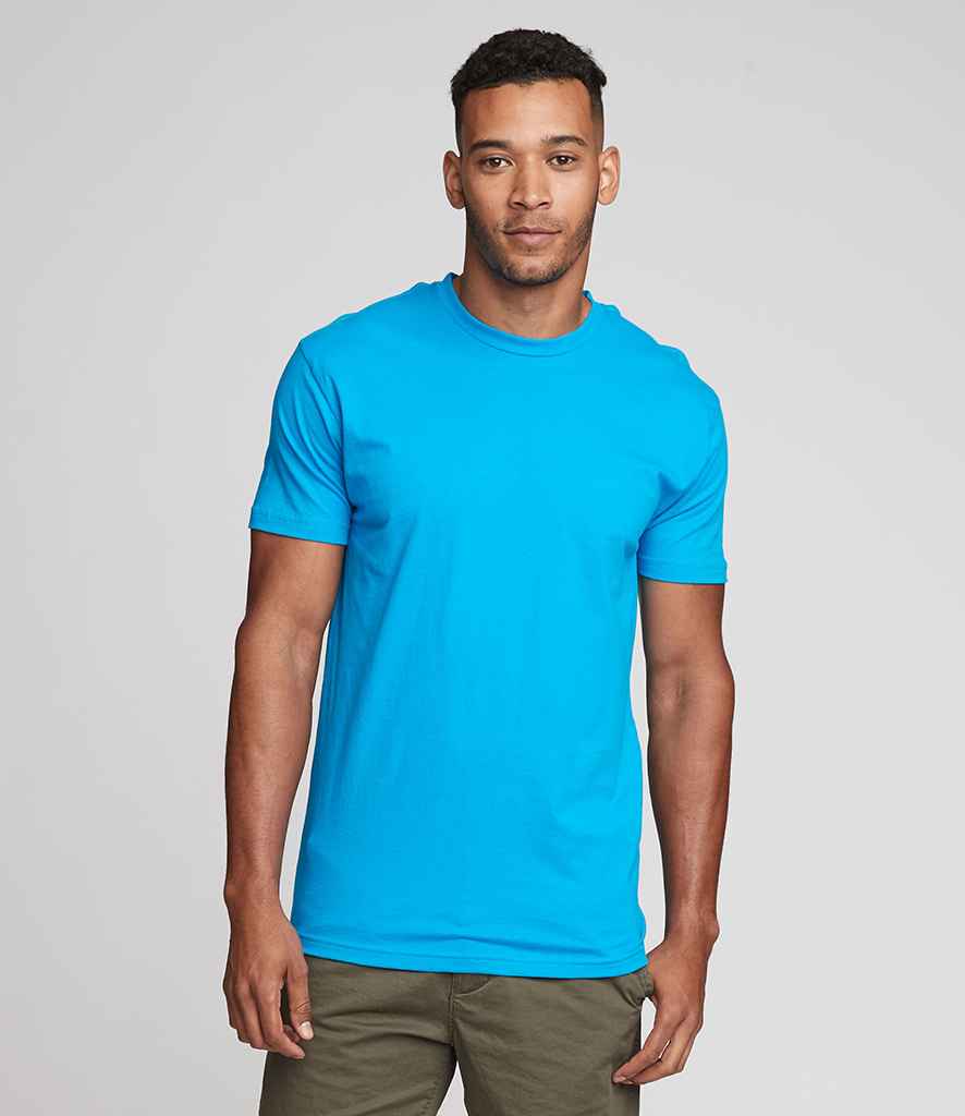 Next Level Apparel Unisex Cotton Crew Neck T-Shirt in Turquoise Blue by Next Level Apparel — Custom branded clothing by Print Press, featuring premium embroidery produced in our specialist print lab in the UK.