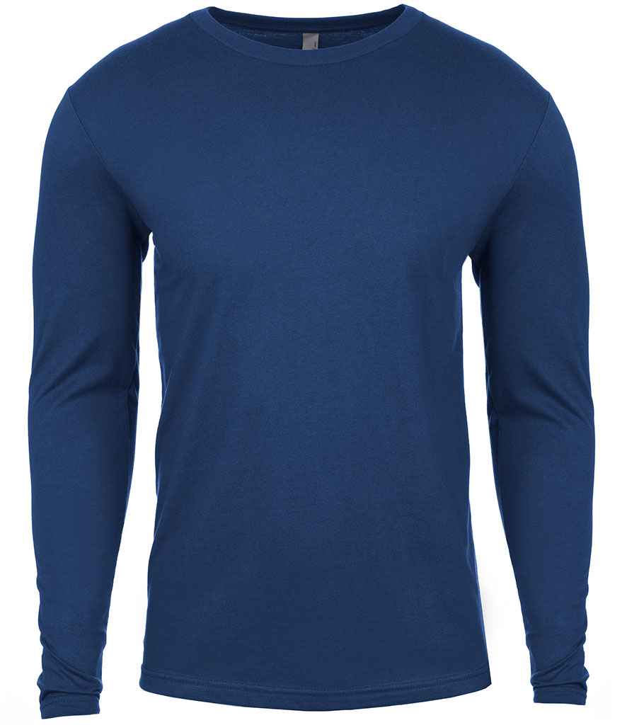 Next Level Apparel Cotton Long Sleeve Crew Neck T-Shirt in Cool Blue by Next Level Apparel — Custom branded clothing by Print Press, featuring premium embroidery produced in our specialist print lab in the UK.