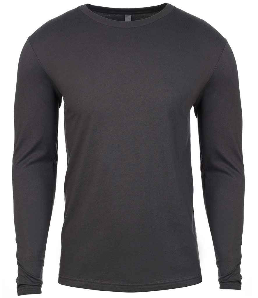 Next Level Apparel Cotton Long Sleeve Crew Neck T-Shirt in Heavy Metal by Next Level Apparel — Custom branded clothing by Print Press, featuring premium embroidery produced in our specialist print lab in the UK.