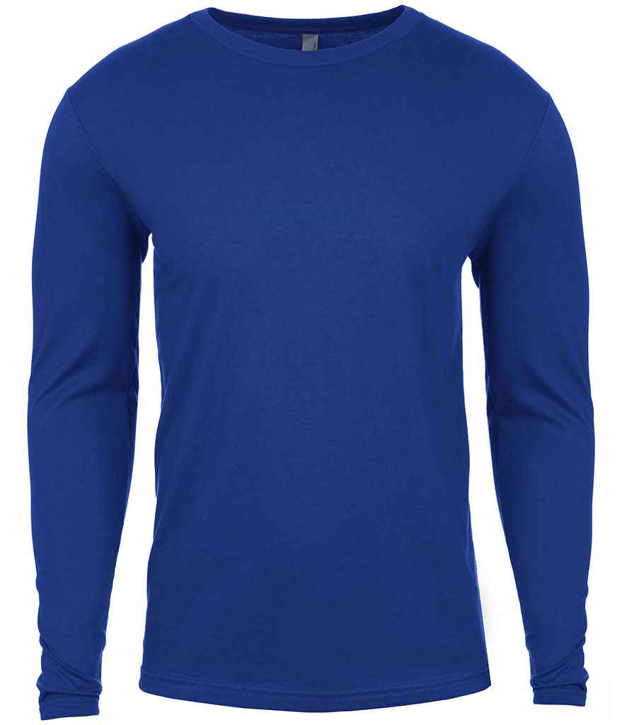 Next Level Apparel Cotton Long Sleeve Crew Neck T-Shirt in Royal Blue by Next Level Apparel — Custom branded clothing by Print Press, featuring premium embroidery produced in our specialist print lab in the UK.