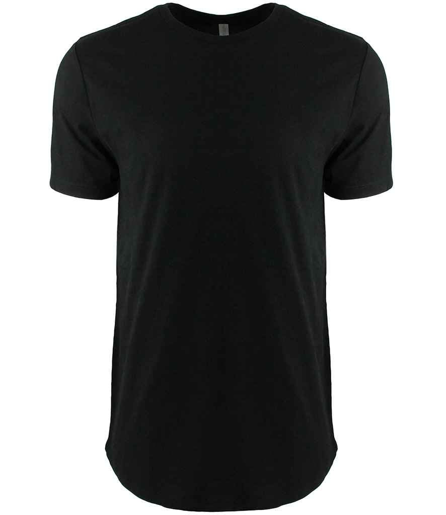 Next Level Apparel Long Body Cotton T-Shirt in Black by Next Level Apparel — Custom branded clothing by Print Press, featuring premium embroidery produced in our specialist print lab in the UK.