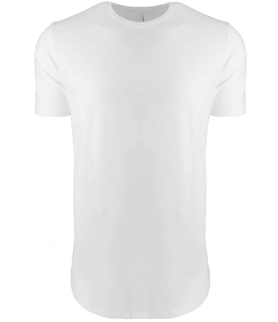 Next Level Apparel Long Body Cotton T-Shirt in White by Next Level Apparel — Custom branded clothing by Print Press, featuring premium embroidery produced in our specialist print lab in the UK.