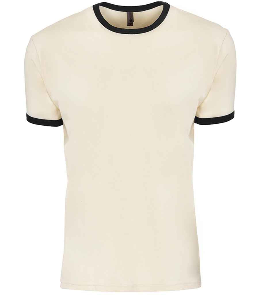Next Level Apparel Unisex Cotton Ringer T-Shirt in Natural Black by Next Level Apparel — Custom branded clothing by Print Press, featuring premium embroidery produced in our specialist print lab in the UK.
