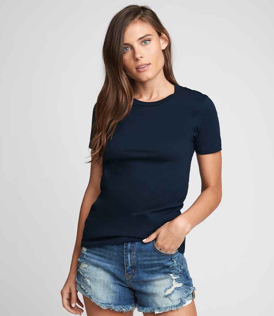 Next Level Apparel Ladies Cotton Boyfriend T-Shirt in Midnight Navy by Next Level Apparel — Custom branded clothing by Print Press, featuring premium embroidery produced in our specialist print lab in the UK.