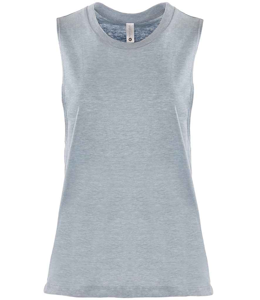 Next Level Apparel Ladies Festival Muscle Tank Top in Stonewash Denim by Next Level Apparel — Custom branded clothing by Print Press, featuring premium embroidery produced in our specialist print lab in the UK.