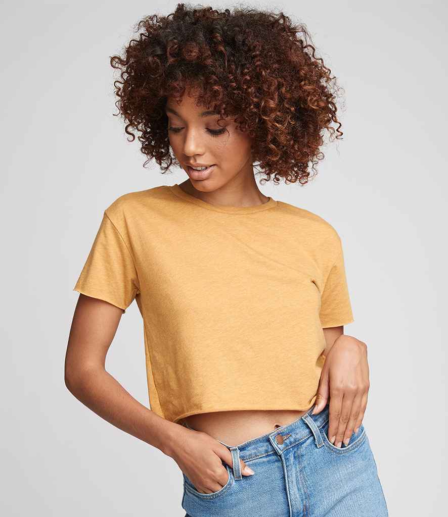 Next Level Apparel Ladies Festival Cali Cropped T-Shirt in Antique Gold by Next Level Apparel — Custom branded clothing by Print Press, featuring premium embroidery produced in our specialist print lab in the UK.