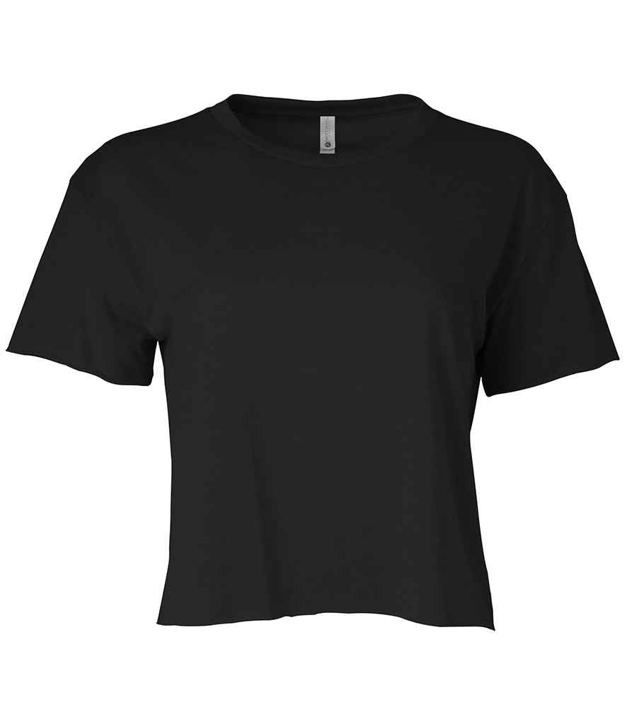 Next Level Apparel Ladies Festival Cali Cropped T-Shirt in Black by Next Level Apparel — Custom branded clothing by Print Press, featuring premium embroidery produced in our specialist print lab in the UK.