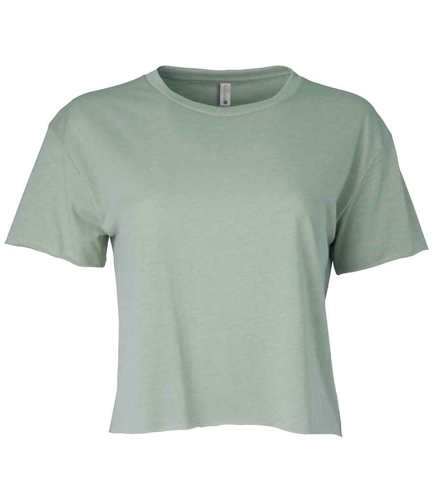 Next Level Apparel Ladies Festival Cali Cropped T-Shirt in Stonewash Green by Next Level Apparel — Custom branded clothing by Print Press, featuring premium embroidery produced in our specialist print lab in the UK.