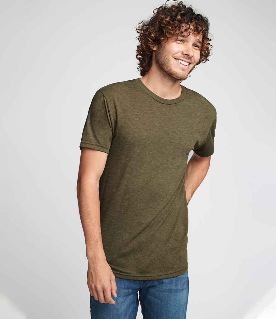 Next Level Apparel Tri-Blend Crew Neck T-Shirt in Military Green by Next Level Apparel — Custom branded clothing by Print Press, featuring premium embroidery produced in our specialist print lab in the UK.