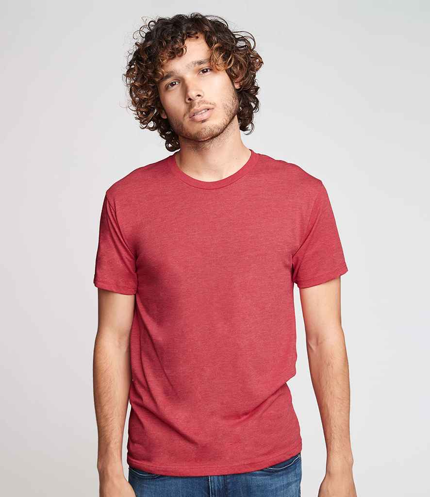 Next Level Apparel Tri-Blend Crew Neck T-Shirt in Vintage Red by Next Level Apparel — Custom branded clothing by Print Press, featuring premium embroidery produced in our specialist print lab in the UK.