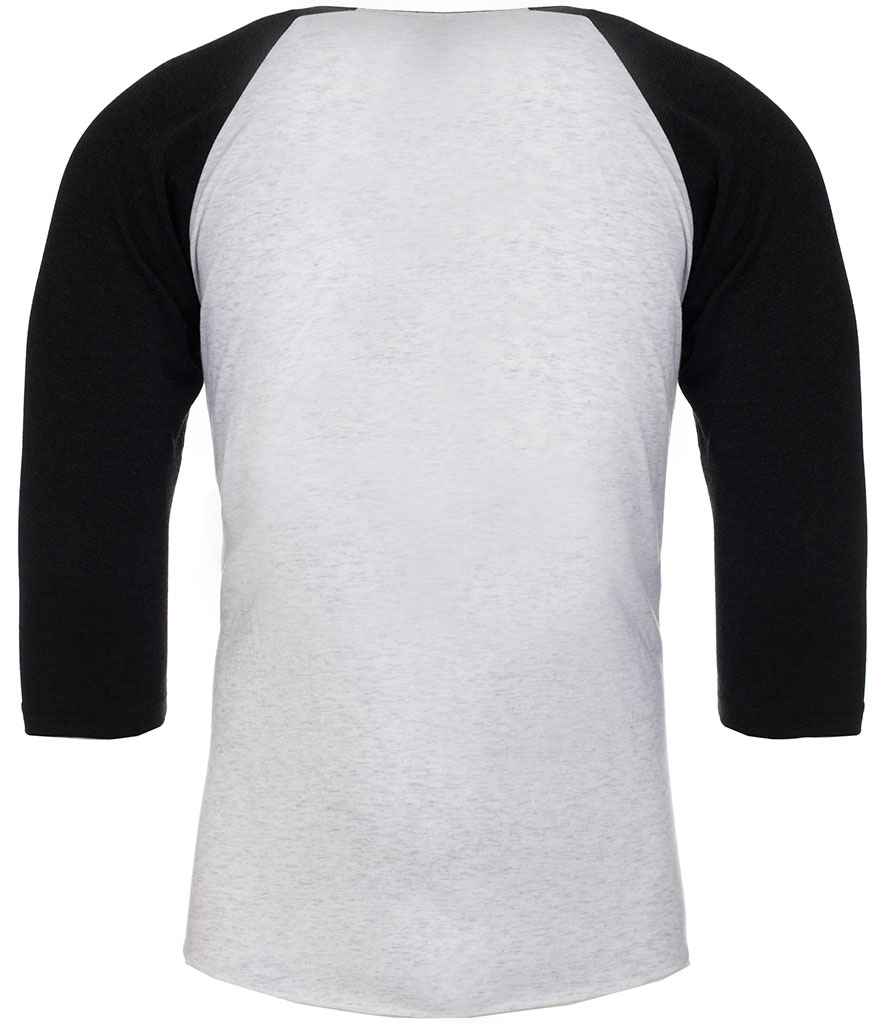 Next Level Apparel Unisex Tri-Blend 3/4 Sleeve Raglan T-Shirt in by Next Level Apparel — Custom branded clothing by Print Press, featuring premium embroidery produced in our specialist print lab in the UK.