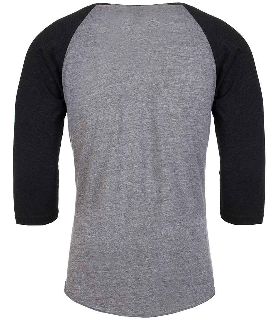 Next Level Apparel Unisex Tri-Blend 3/4 Sleeve Raglan T-Shirt in by Next Level Apparel — Custom branded clothing by Print Press, featuring premium embroidery produced in our specialist print lab in the UK.