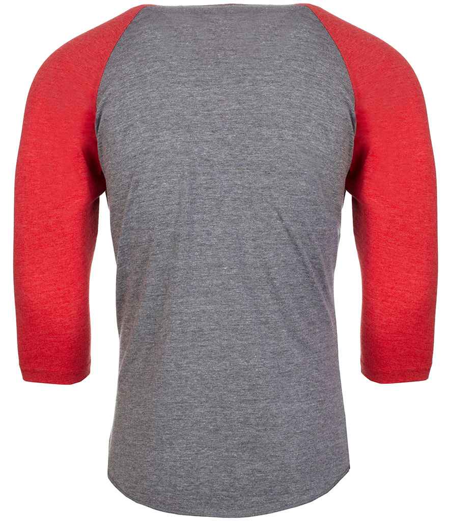 Next Level Apparel Unisex Tri-Blend 3/4 Sleeve Raglan T-Shirt in by Next Level Apparel — Custom branded clothing by Print Press, featuring premium embroidery produced in our specialist print lab in the UK.