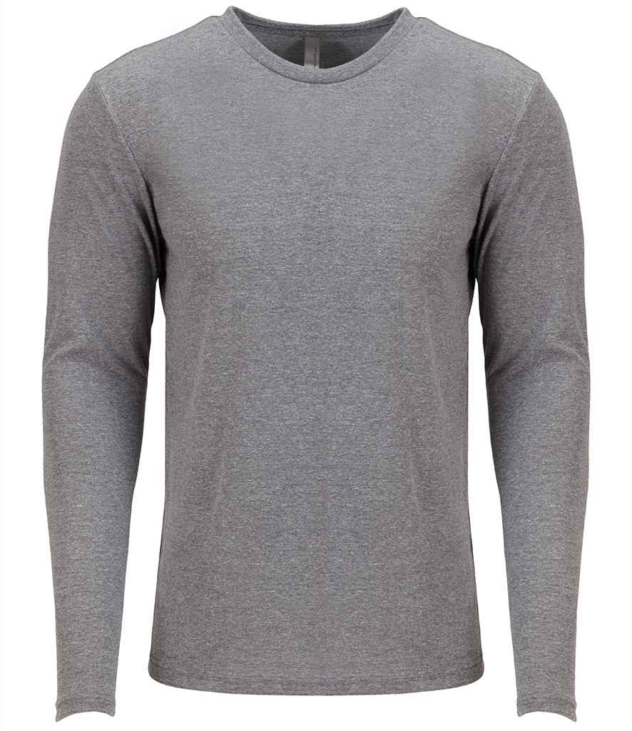 Next Level Apparel Unisex Long Sleeve Tri-Blend Crew T-Shirt in by Next Level Apparel — Custom branded clothing by Print Press, featuring premium embroidery produced in our specialist print lab in the UK.