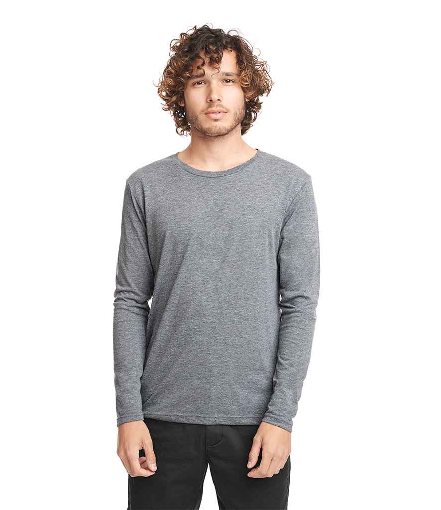 Next Level Apparel Unisex Long Sleeve Tri-Blend Crew T-Shirt in Premium Heather by Next Level Apparel — Custom branded clothing by Print Press, featuring premium embroidery produced in our specialist print lab in the UK.