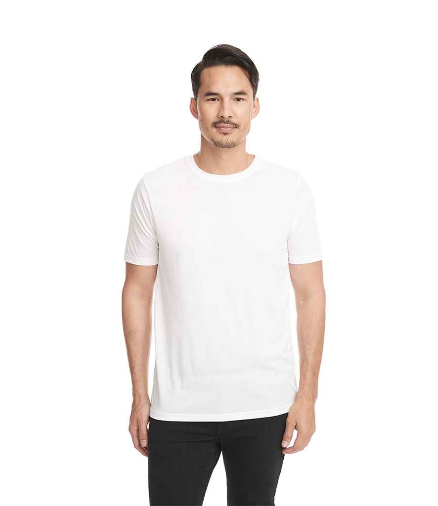 Next Level Apparel Festival Crew Neck T-Shirt in White by Next Level Apparel — Custom branded clothing by Print Press, featuring premium embroidery produced in our specialist print lab in the UK.